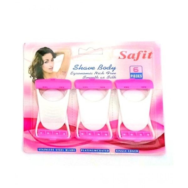 2 Packs of- 6 piece Safit Body Razors – Women’s Hair Kit