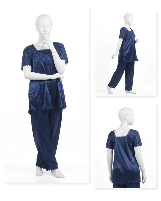Premium Silk Pajama Set for Women – 2 Piece Free Size Nightwear