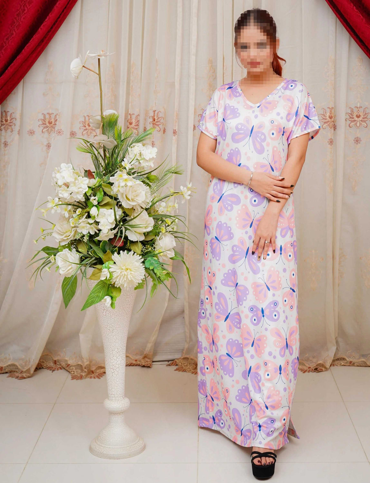 Bliss Beam 3 Piece Printed Jersey Interlock Nightwear Set for Women (Free Size)