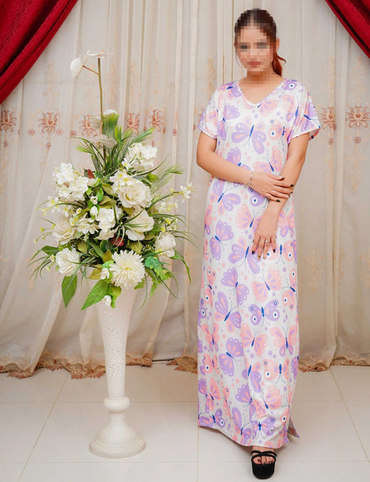 Bliss Beam 3 Piece Printed Jersey Interlock Nightwear Set for Women (Free Size)