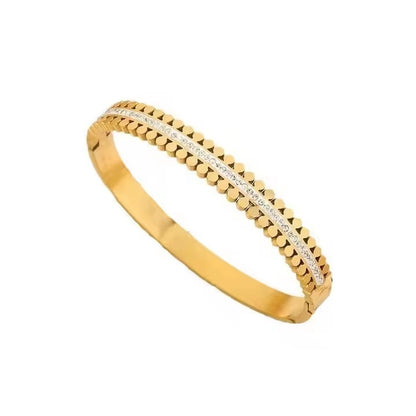 Bracelet Bangle for girls Luxury Zipper-Style Zircon Cuff Bangle – Stainless Steel