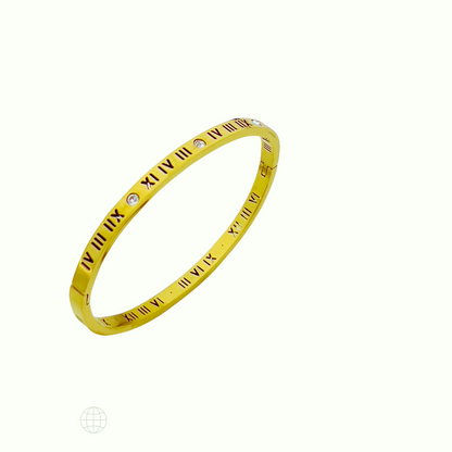 Bracelet Bangle for girls Roman Numeral Stainless Steel