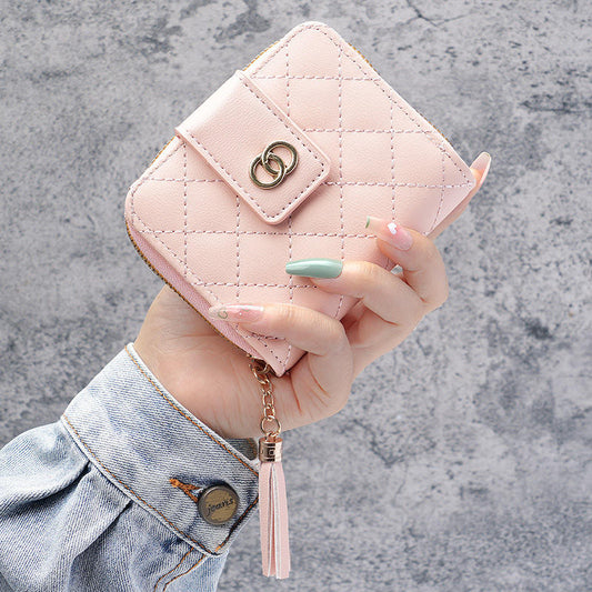 Foldable PU Wallet – Compact 3-Fold for Girls