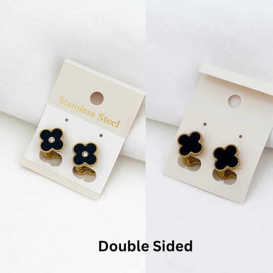 Minimalist Clover double sided Earrings – Stainless Steel