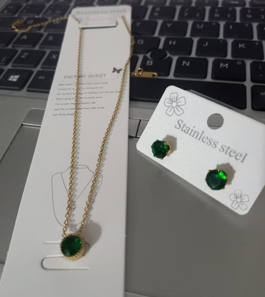 Premium Stainless Steel Jewelry Set – 2-in-1 Combo- Locket + Earings