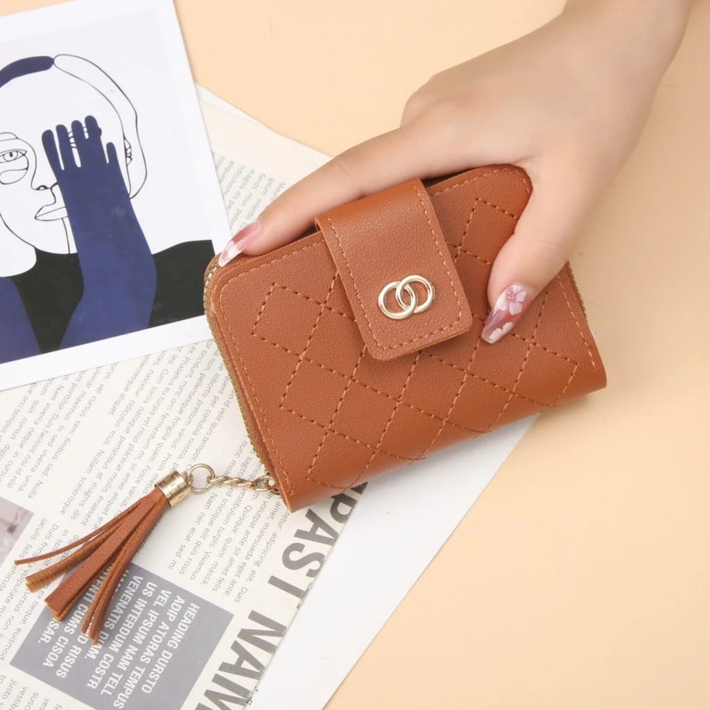 Foldable PU Wallet – Compact 3-Fold for Girls