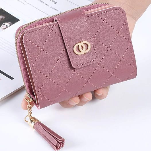 Foldable PU Wallet – Compact 3-Fold for Girls