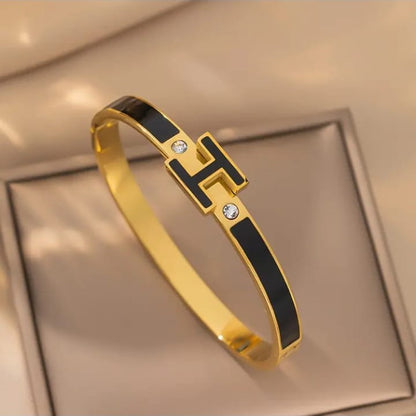 Elegant H Bracelet – Stainless Steel, Slim & Stylish