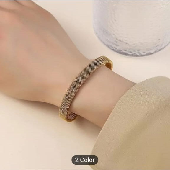 Elegant Mesh Style Stainless Steel Bracelet – Women
