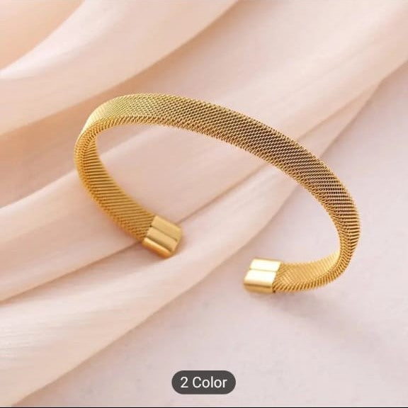 Elegant Mesh Style Stainless Steel Bracelet – Women
