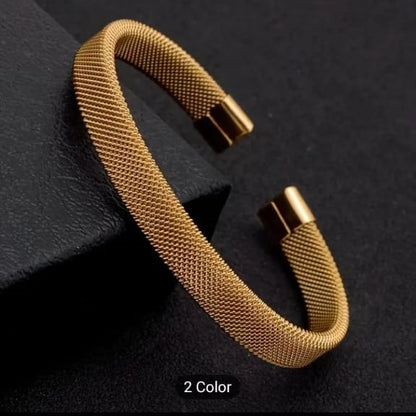 Elegant Mesh Style Stainless Steel Bracelet – Women