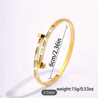 Elegant Nail Style Stainless Steel Bracelet – Women