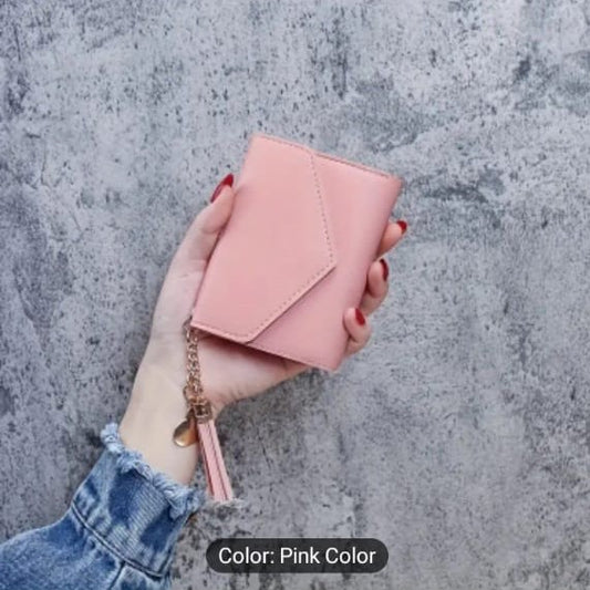 Foldable PU Wallet – Compact 3-Fold for Girls
