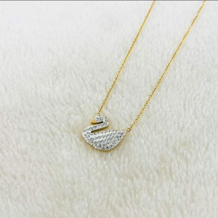 Premium White Swan Locket – Stainless Steel Pendant