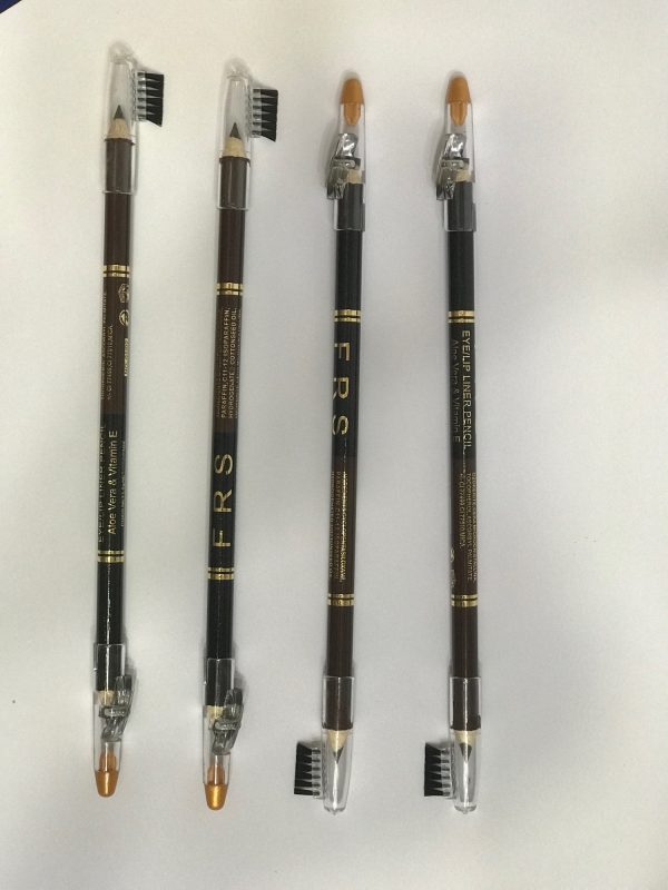 Pack of 12 FRS 2-in-1 Eyebrow Pencils Black/Brown