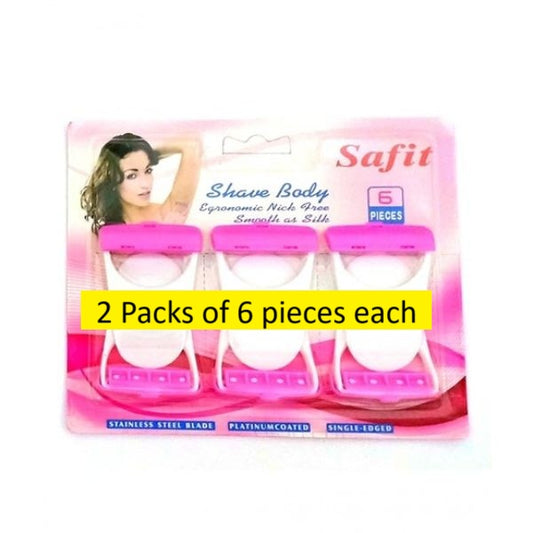 2 Packs of- 6 piece Safit Body Razors – Women’s Hair Kit