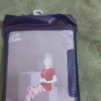 Women’s  Nightsuit Pajama Set – Soft, Comfy Sleepwear with Shirt & Bottom Red