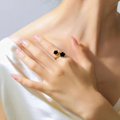 Elegant Clover Ring 03 – Minimalist Stainless Steel