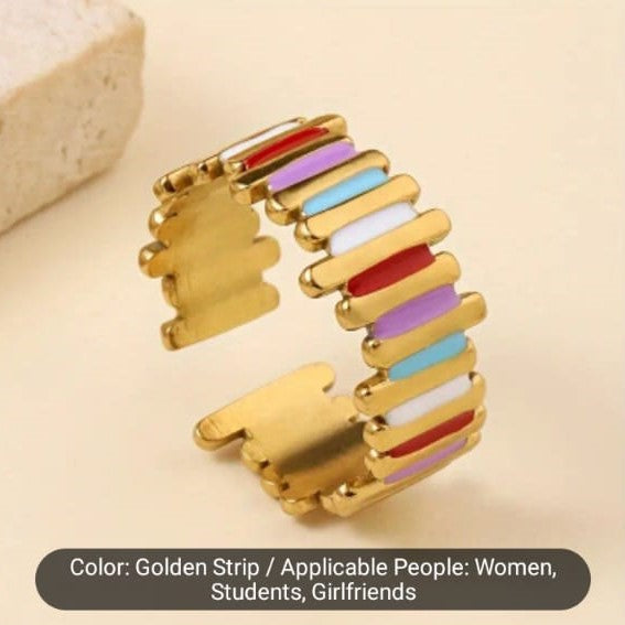 Elegant Multicolor Ring – Minimalist Stainless Steel