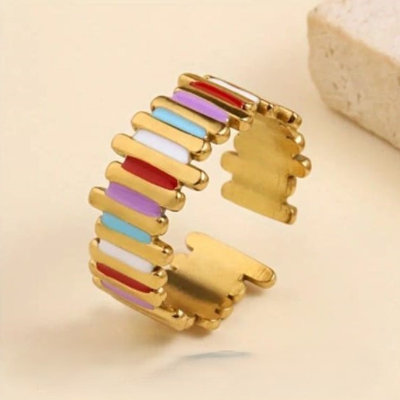 Elegant Multicolor Ring – Minimalist Stainless Steel