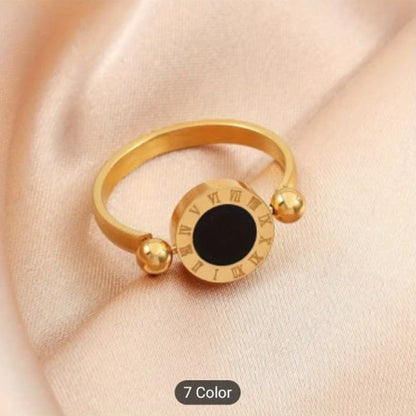Elegant Roman Ring 03 – Minimalist Stainless Steel
