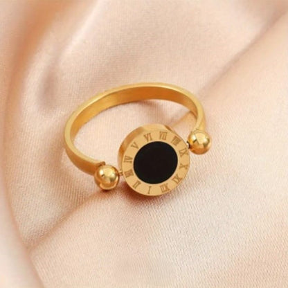 Elegant Roman Ring 03 – Minimalist Stainless Steel